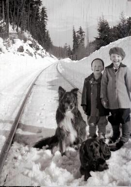 Louise & Sam Betts on the railway tracks